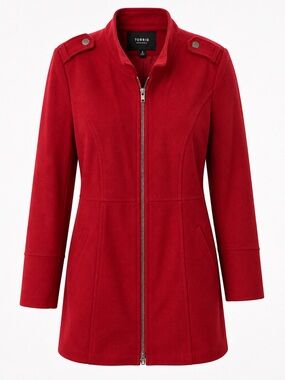 torrid Scarlet Long Zip wool Trench Coat